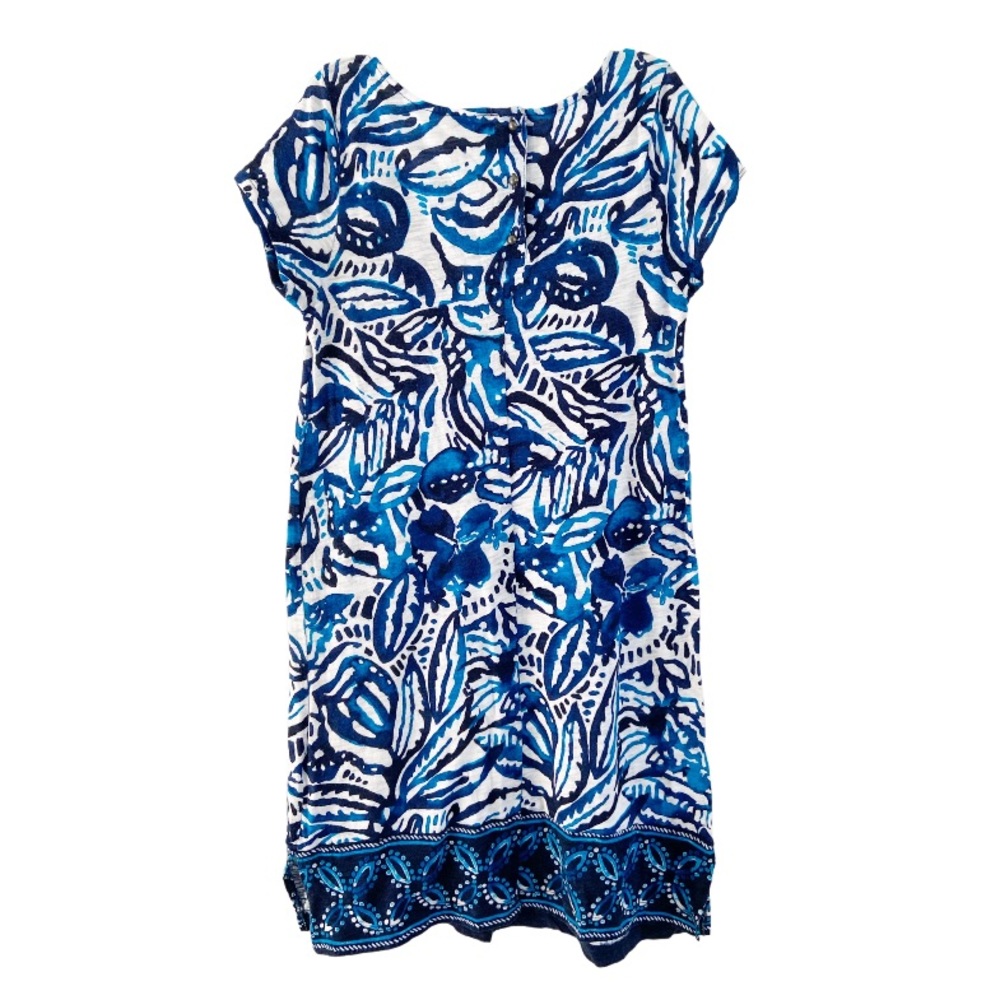 Lucky Brand Women's Batik Garden Dress Blue Floral Size Small - Picture 4 of 10